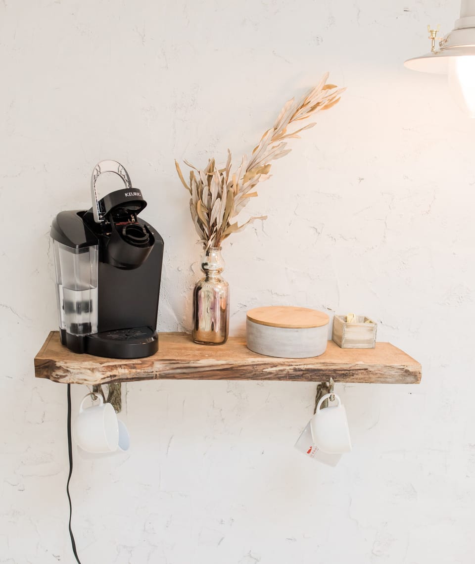 Loft bedroom coffee bar