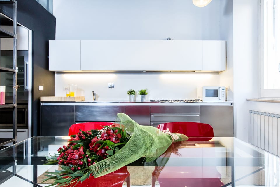 Duplex, 1 Bedroom | Private kitchen | Fridge, microwave, oven, stovetop