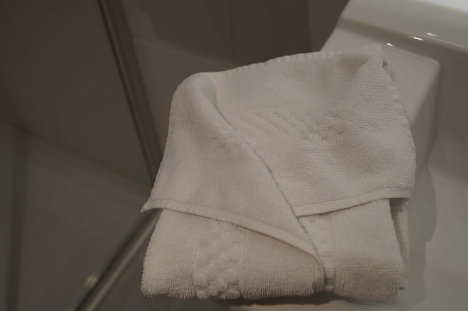 Shower, hydromassage showerhead, eco-friendly toiletries, hair dryer