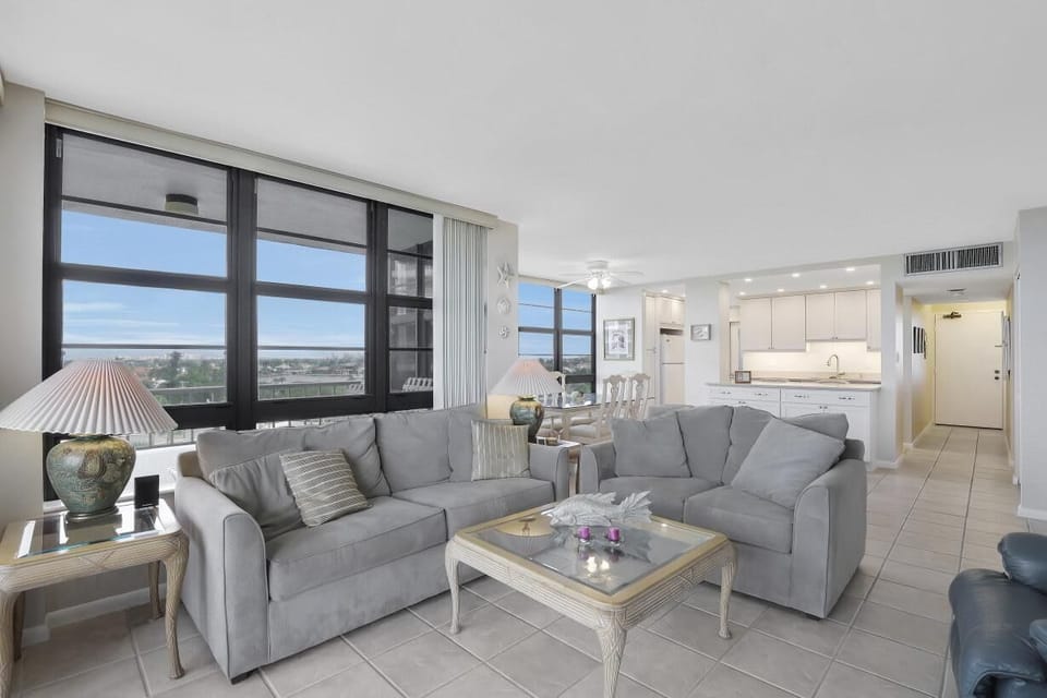 Condo, Multiple Beds (Beachfront condo with pool/views from) | Living room | Flat-screen TV