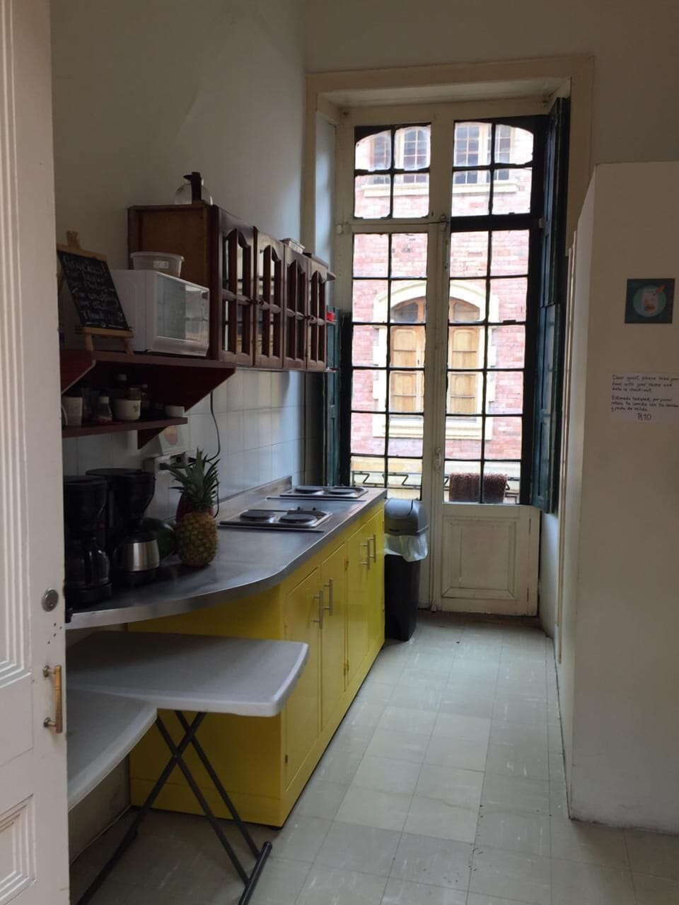 Shared fridge, microwave