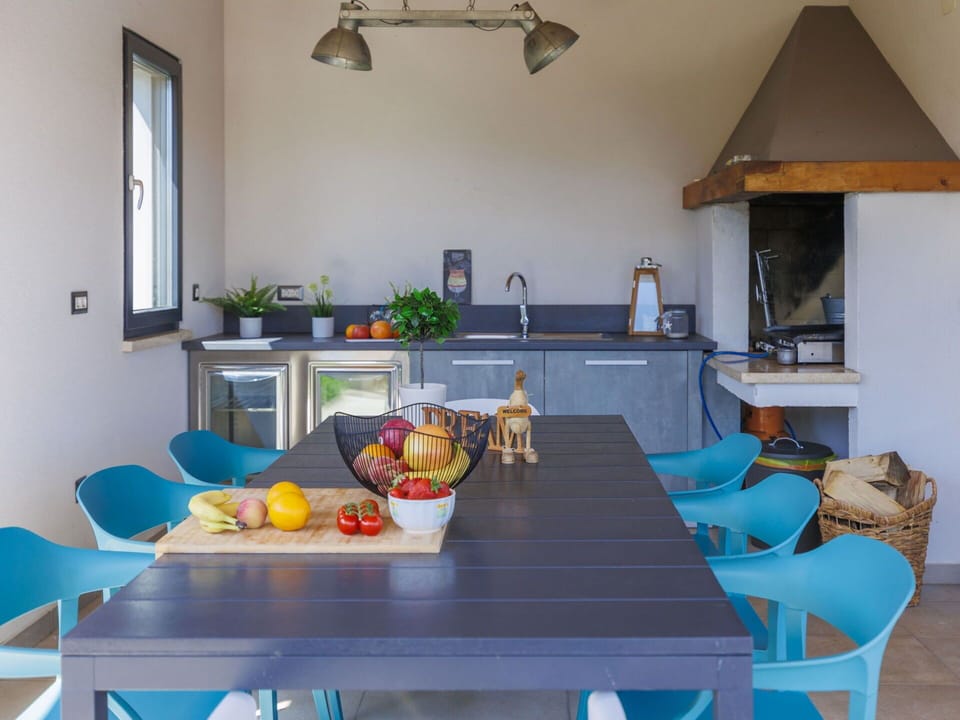 Table, Furniture, Property, Blue, Chair, Azure, Cabinetry, Couch, Interior Design, Orange