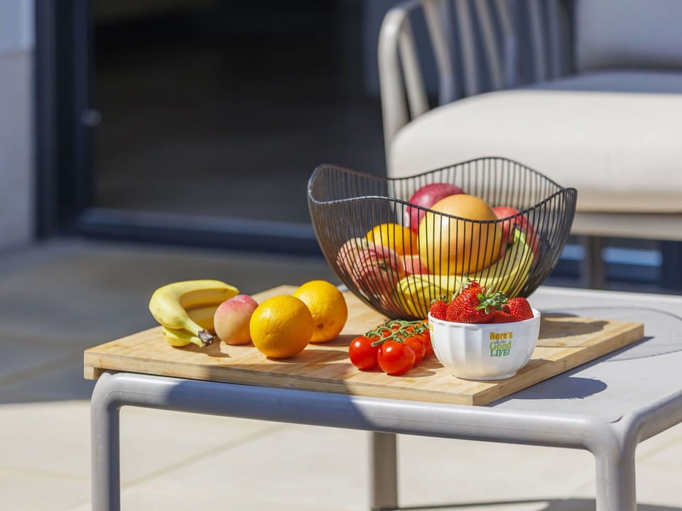 Table, Furniture, Food, Tableware, Fruit, Orange, Yellow, Wood, Dishware