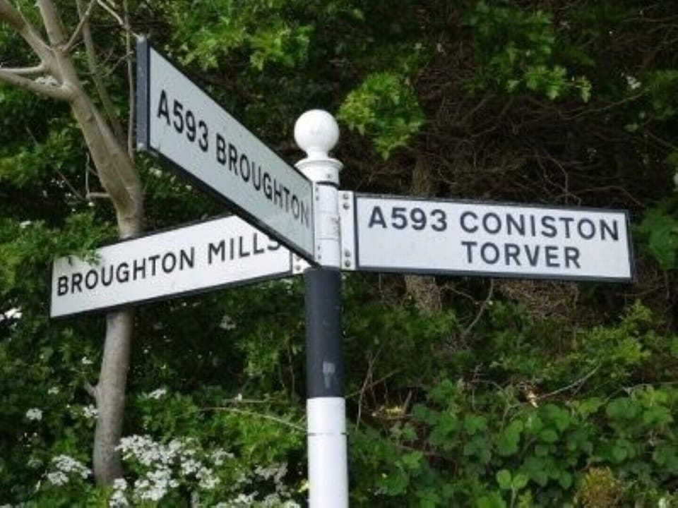 Sign to Broughton Mills