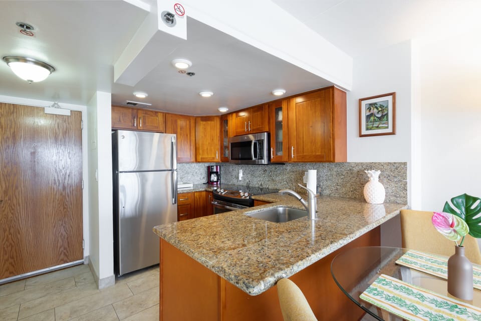 Ample counter space for preparing meals