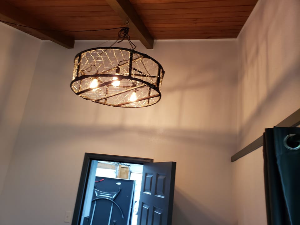 Small bedroom off of the converted garage