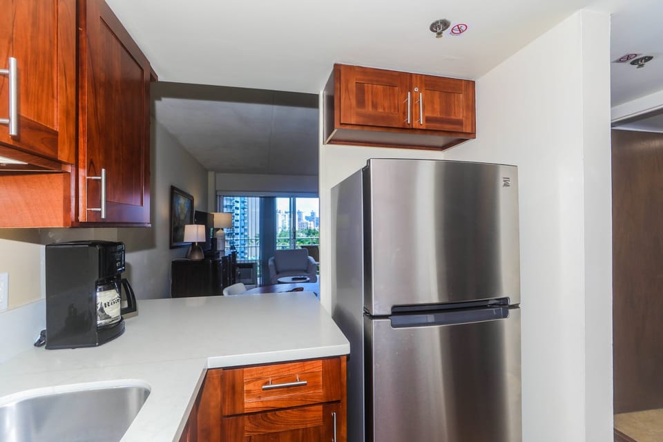 Updated kitchen with stainless steel appliances