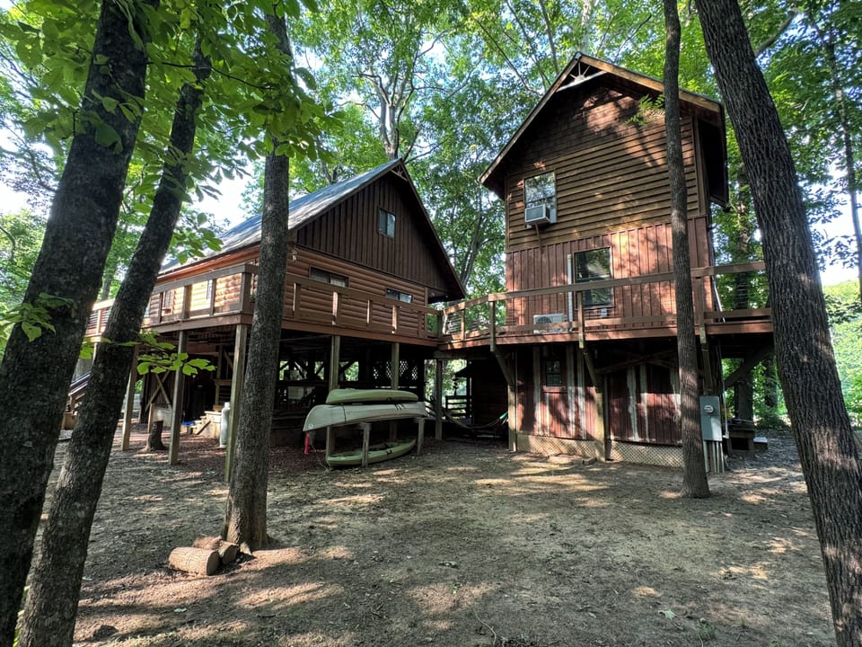 Main Cabin on the left and BunkHouse Cabin on the right-available for extra fee