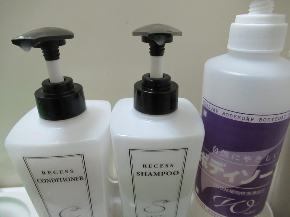 Combined shower/tub, deep soaking tub, free toiletries, hair dryer