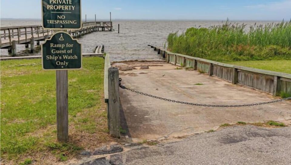 The community boat ramp is located a short distance from the property and provides convenient water access to the nearby bay or river.
