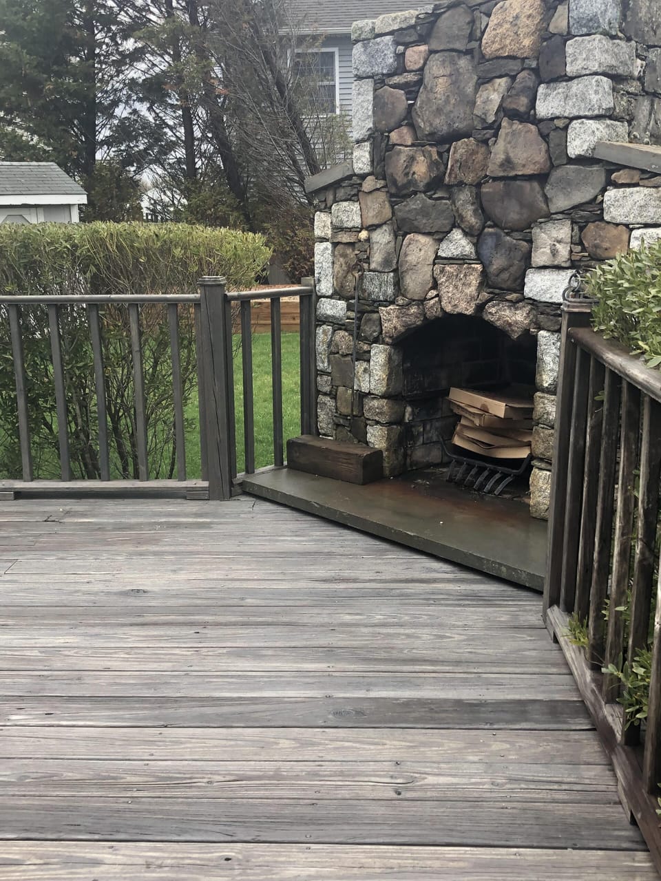 Outdoor fireplace for toasting marshmallows, evening cocktail, or morning coffee