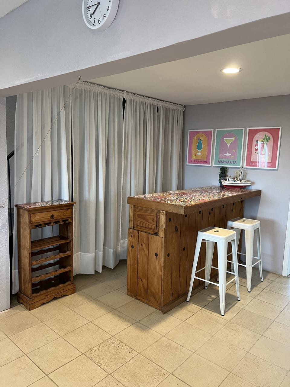 Cantina with storage for alcohol and cups