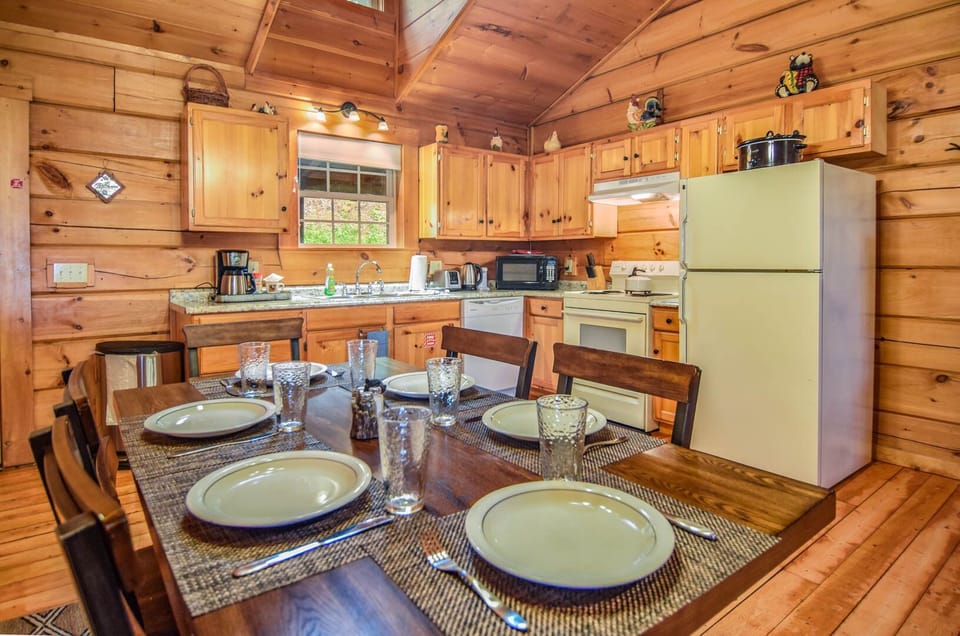 Dining table with room for 6.  Just add your favorite meal and great company!