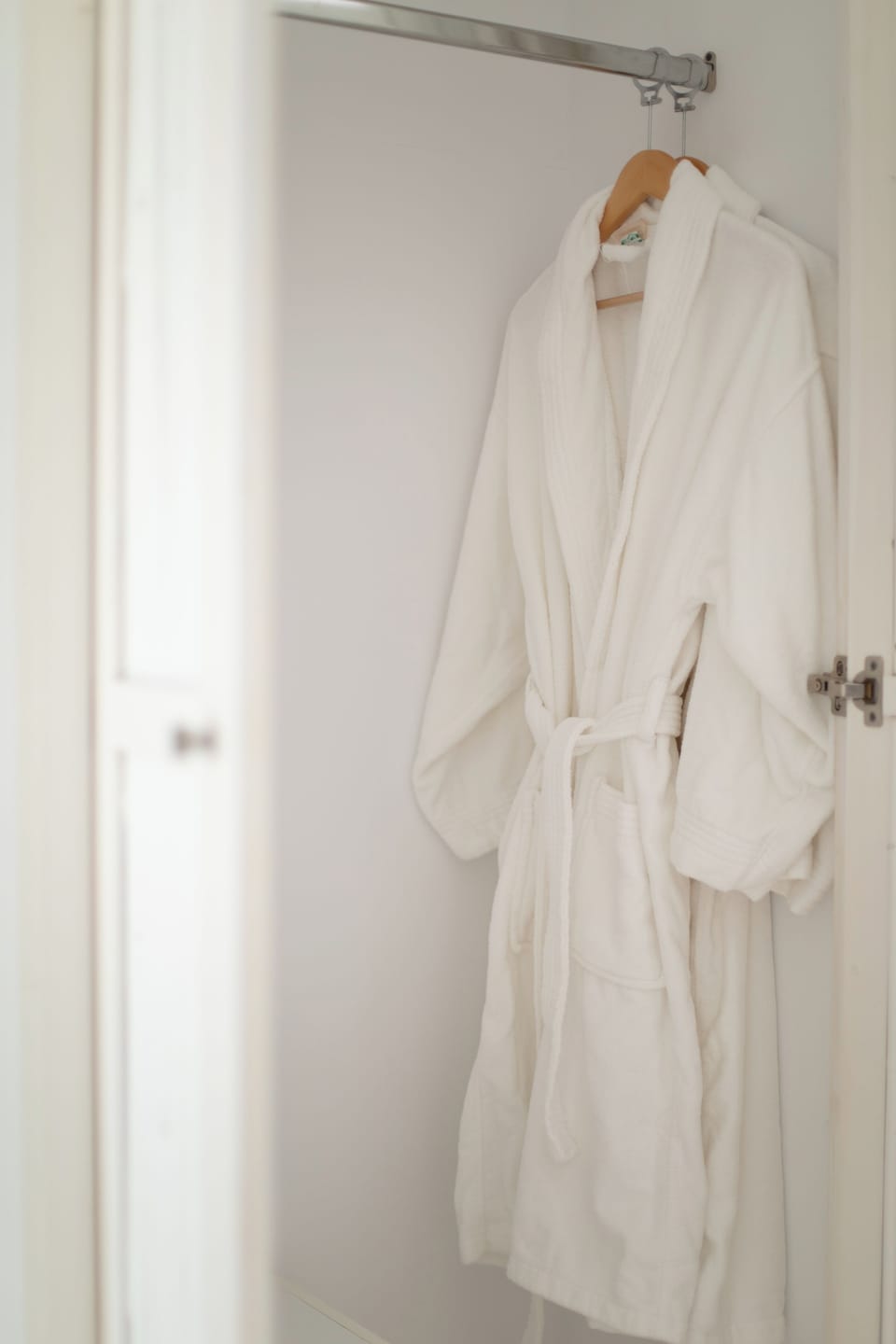 Shower, rainfall showerhead, designer toiletries, hair dryer