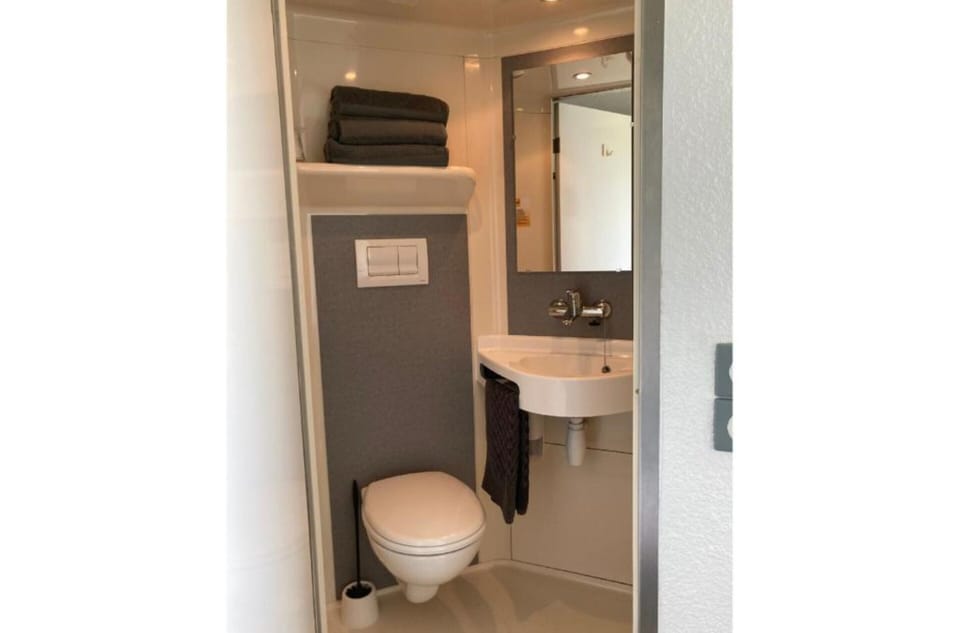 Shower, eco-friendly toiletries, hair dryer, towels