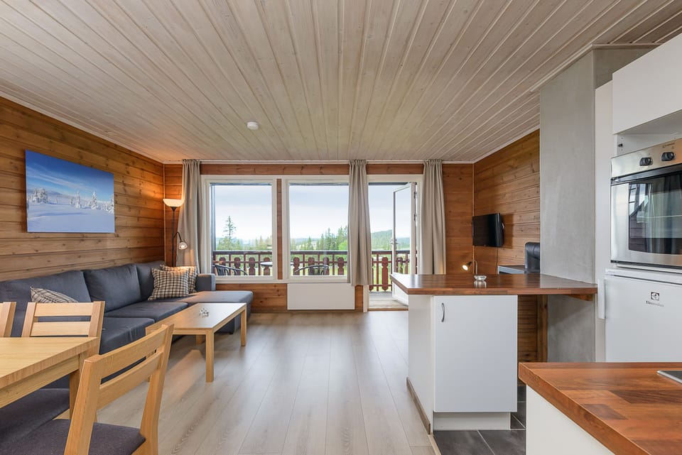 Family Apartment | Living area | 32-inch flat-screen TV with satellite channels, TV