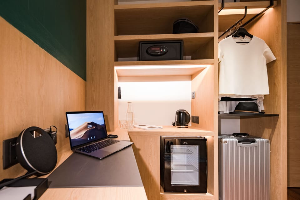 In-room safe, desk, laptop workspace, iron/ironing board