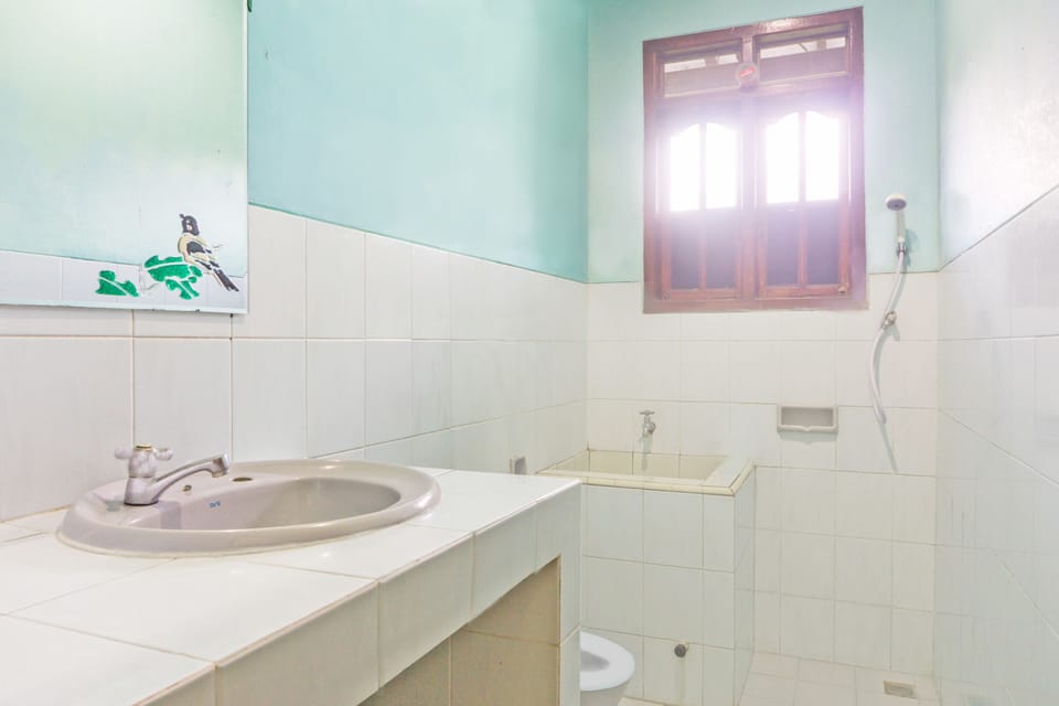 Shower, rainfall showerhead, towels