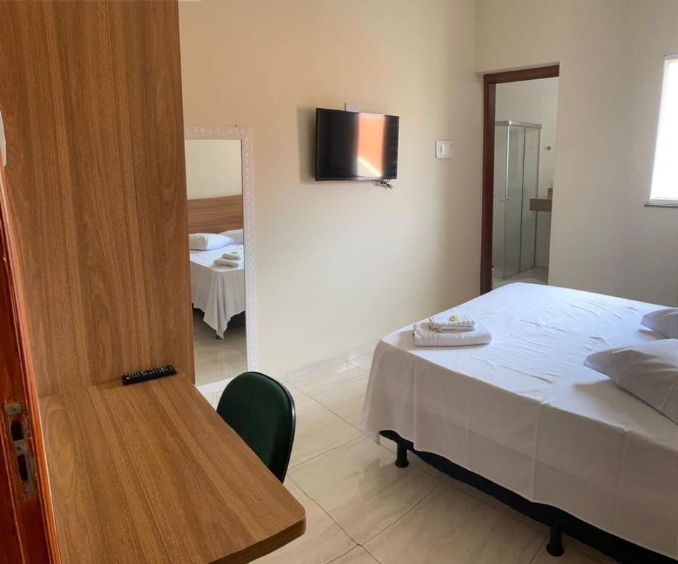 Desk, laptop workspace, free WiFi, bed sheets