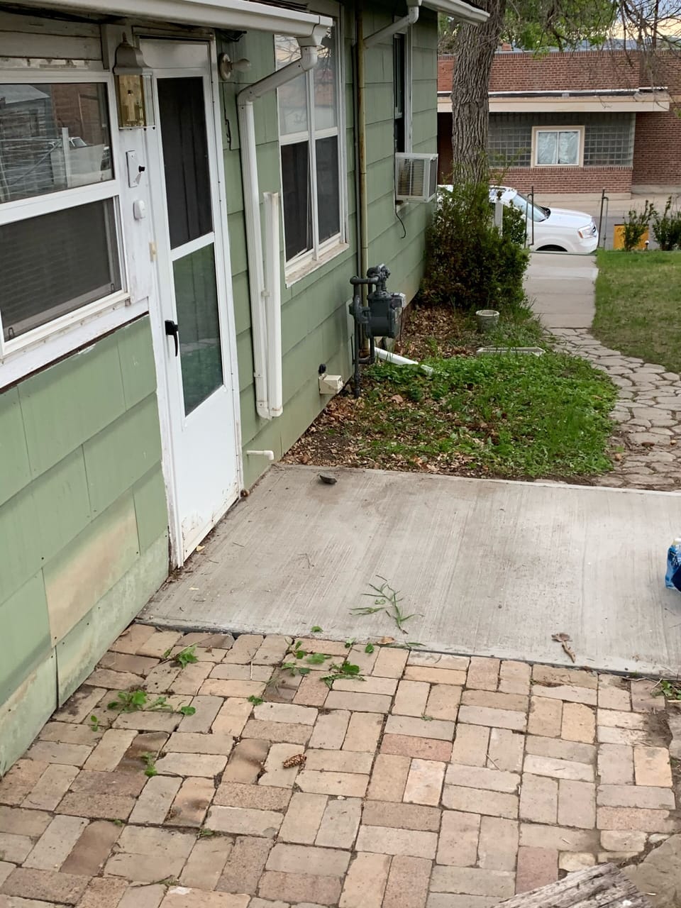 Back door leading to patio.
