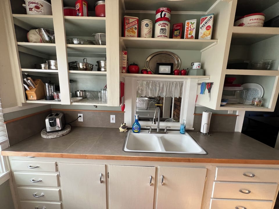 Pots, pans, plates, cups, and even kid-safe, kid-sized dishes. 