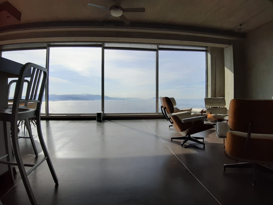 Villa, Sea View | Living area | 50-inch Smart TV with satellite channels, TV, Netflix