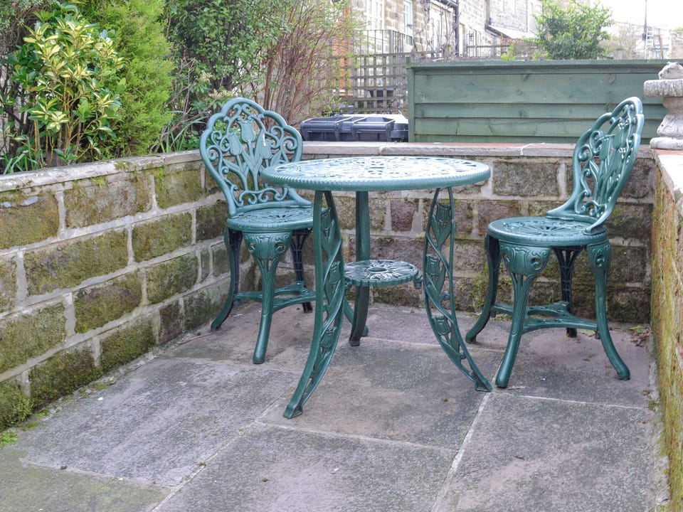 Paved rear patio area | Lavender Cottage, Bewerley, near Pateley Bridge