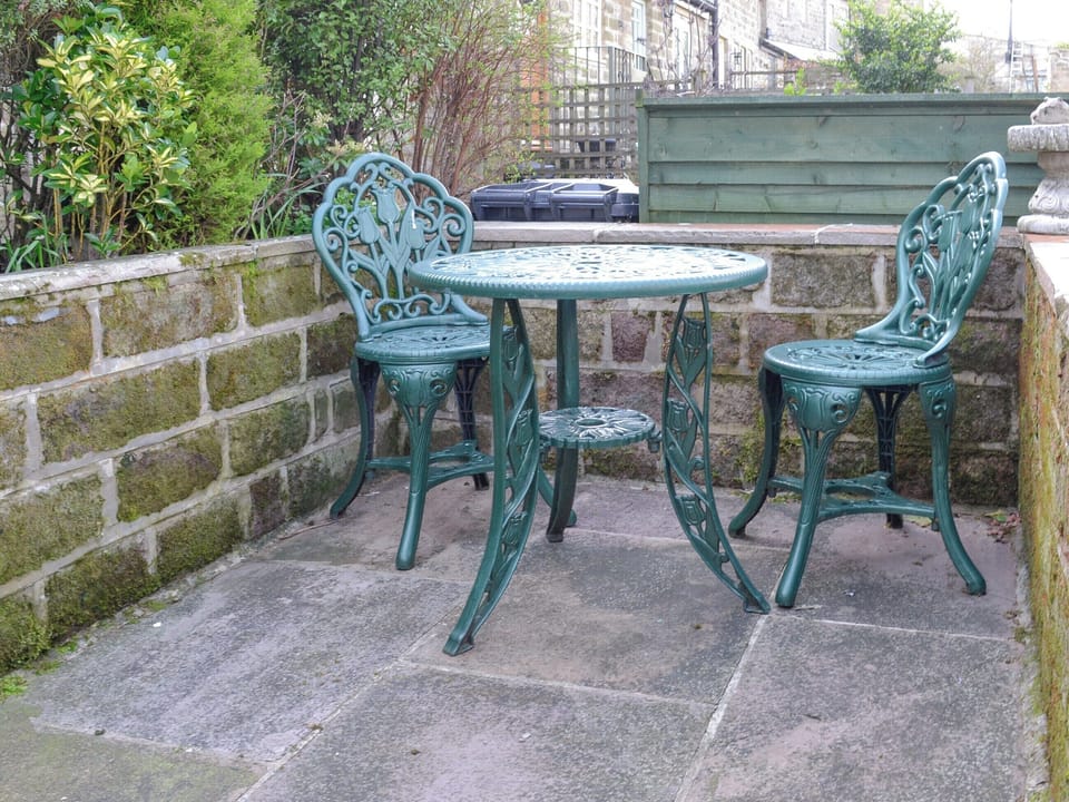 Paved rear patio area | Lavender Cottage, Bewerley, near Pateley Bridge