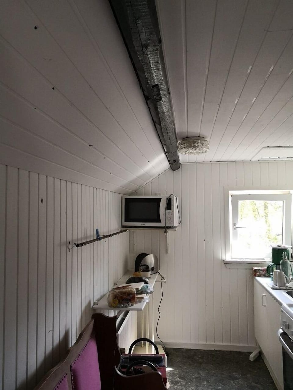 Family Apartment, Garden View | Private kitchen | Shared fridge, microwave