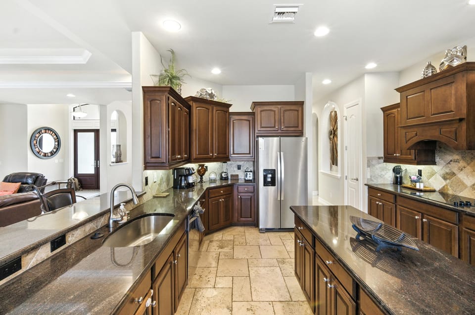 The kitchen is fully equipped