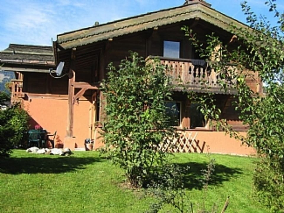 French Mountain Chalet. Patio area, with breathtaking mountain views. 