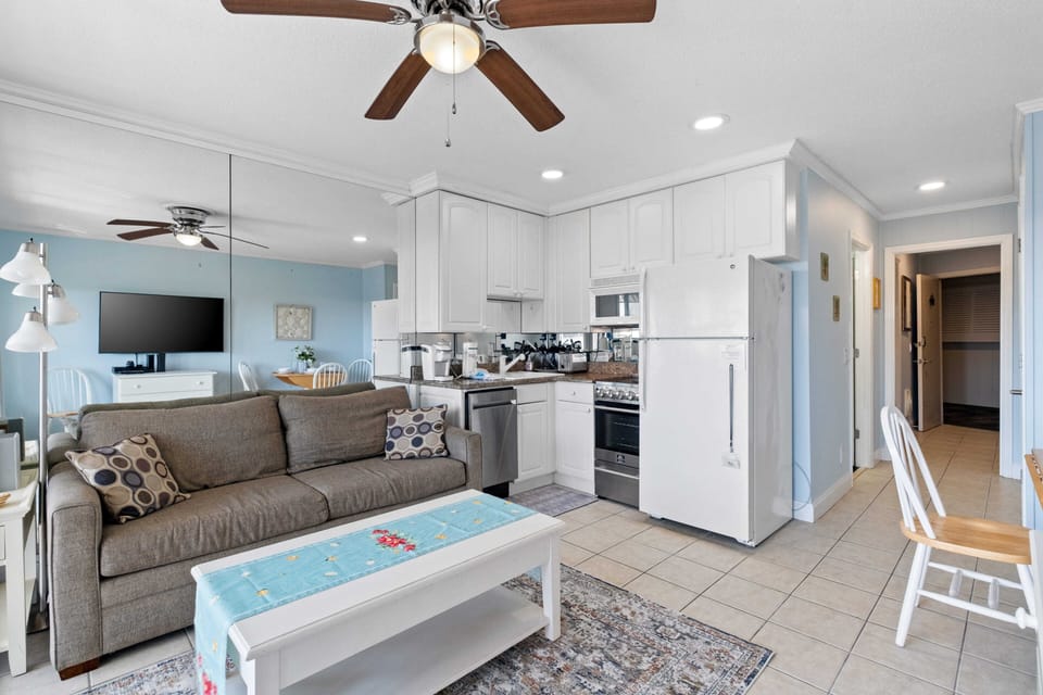 Enjoy views of the ocean while seated on the sofa
