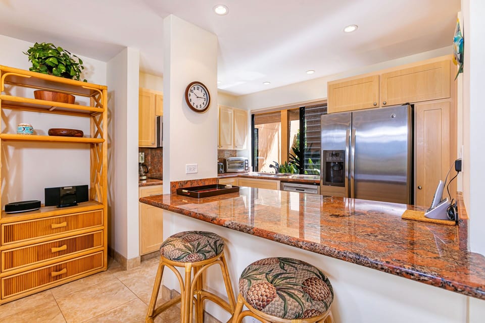 Barstool Seating at the Breakfast Bar for Two