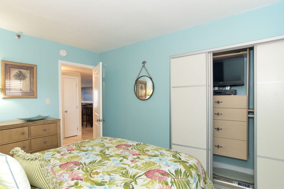 tv in the closet - plenty of storage