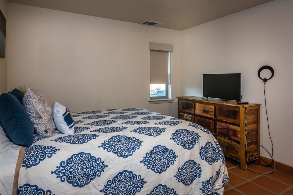 There is a queen bed in the casita.
