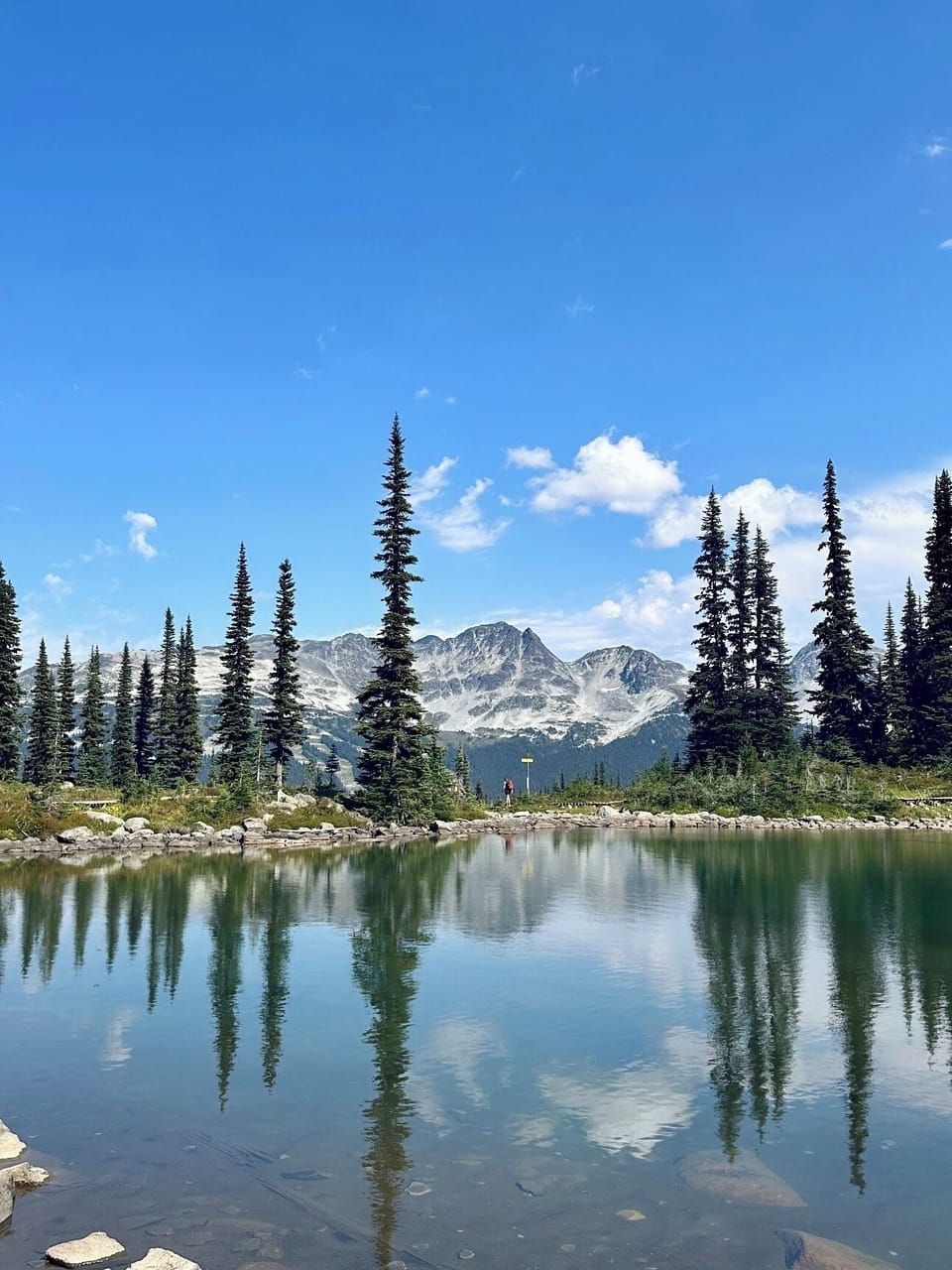 Hiking at the top of Whistler mountain.