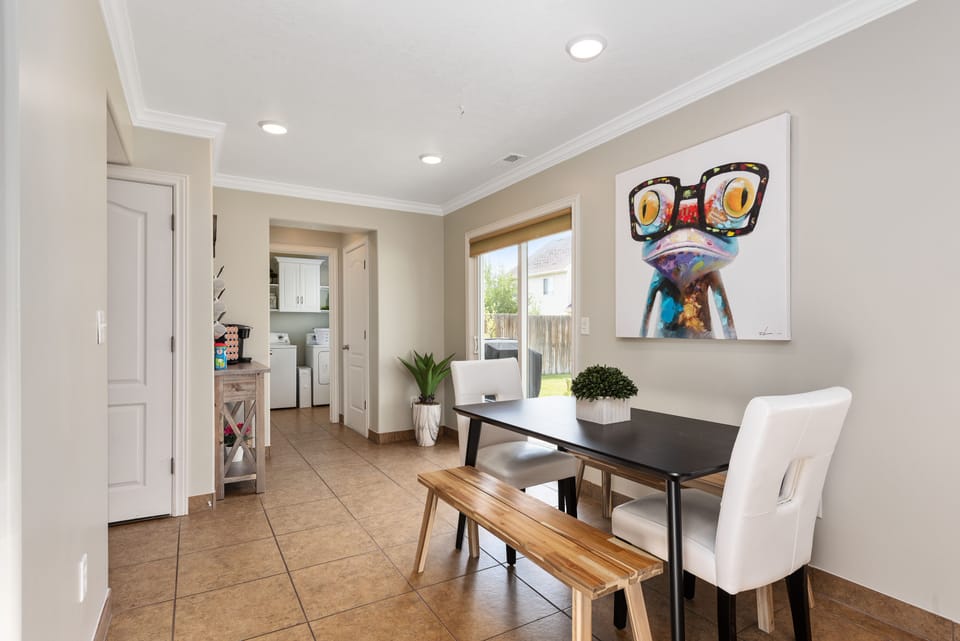 Relax in the inviting  kitchen or step out onto the relaxing patio