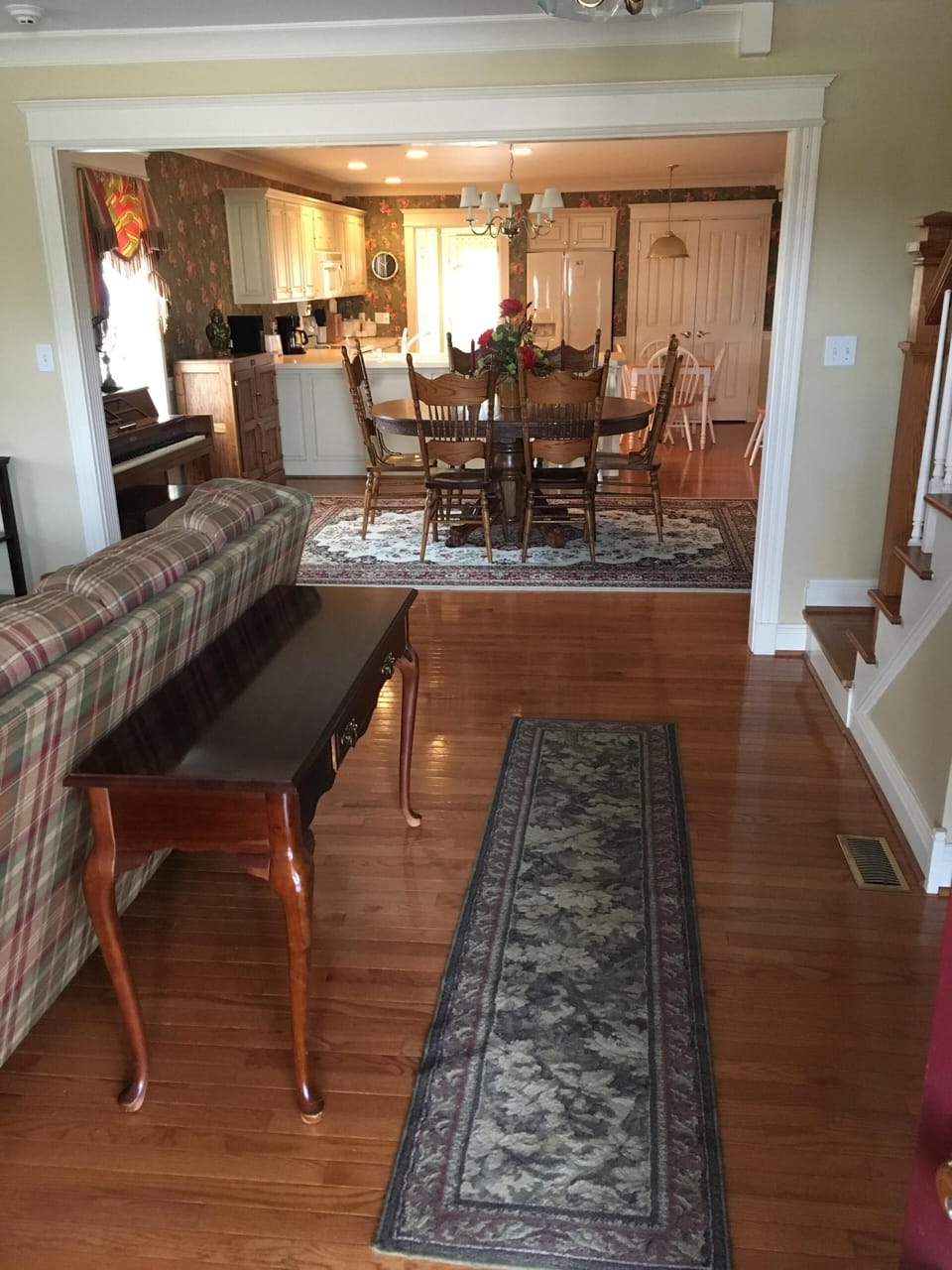 Downstairs view from front door. Open concept