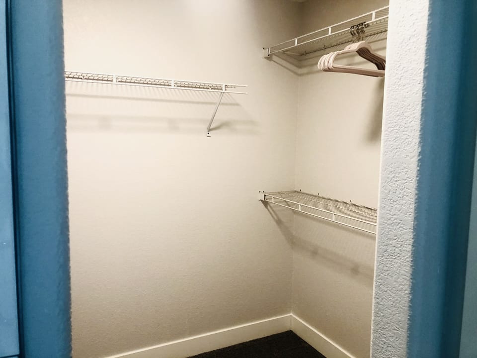 Walk in master closet.