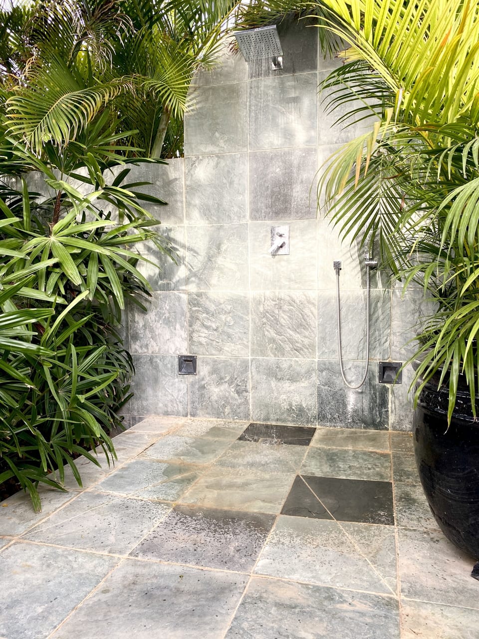 Outdoor shower; closer with nature