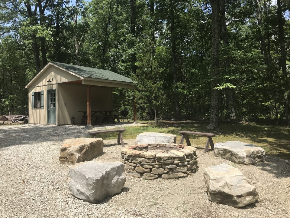 Onsite property private fire pit area - wood supplied with rental