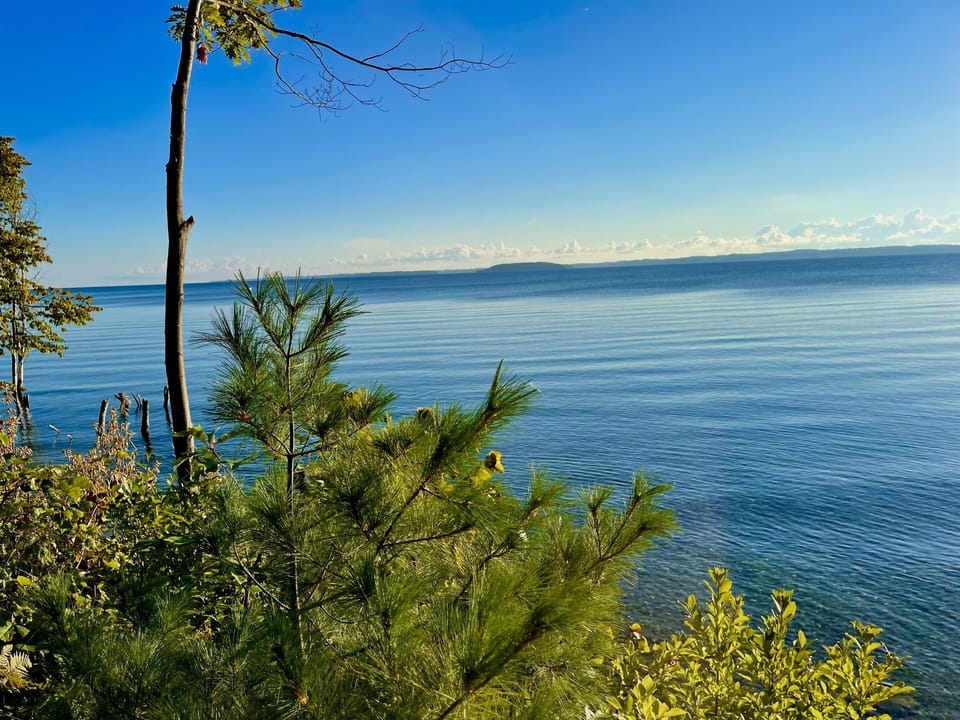 Lake Michigan is crystal clear and blue. No salt, No sharks, No problems!