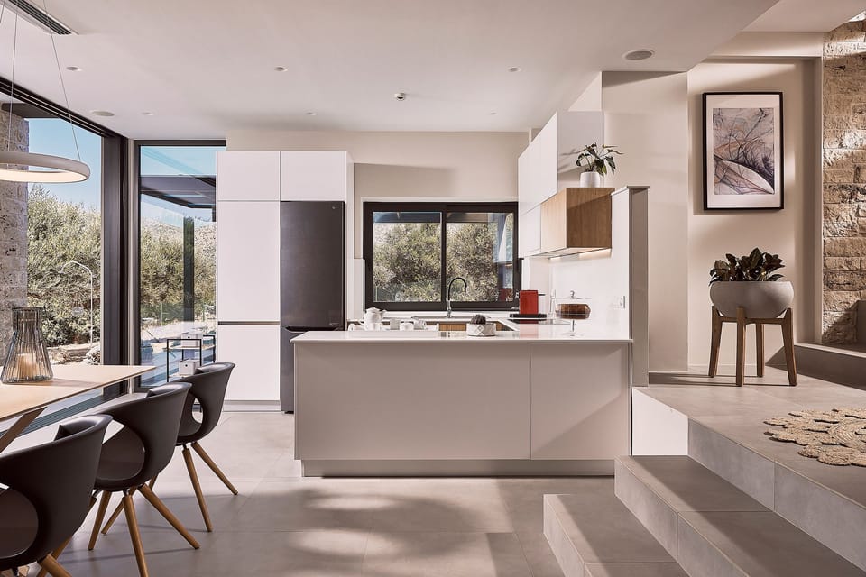 The fully equipped kitchen provides all essentials for a self catered vacation.