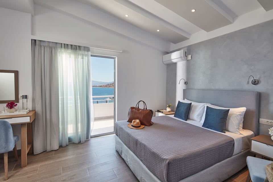 Standard Double Room, Sea View | Premium bedding, pillowtop beds, free minibar items, in-room safe