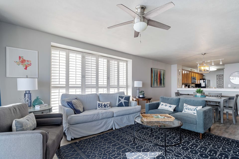 The living room provides incredible views from throughout