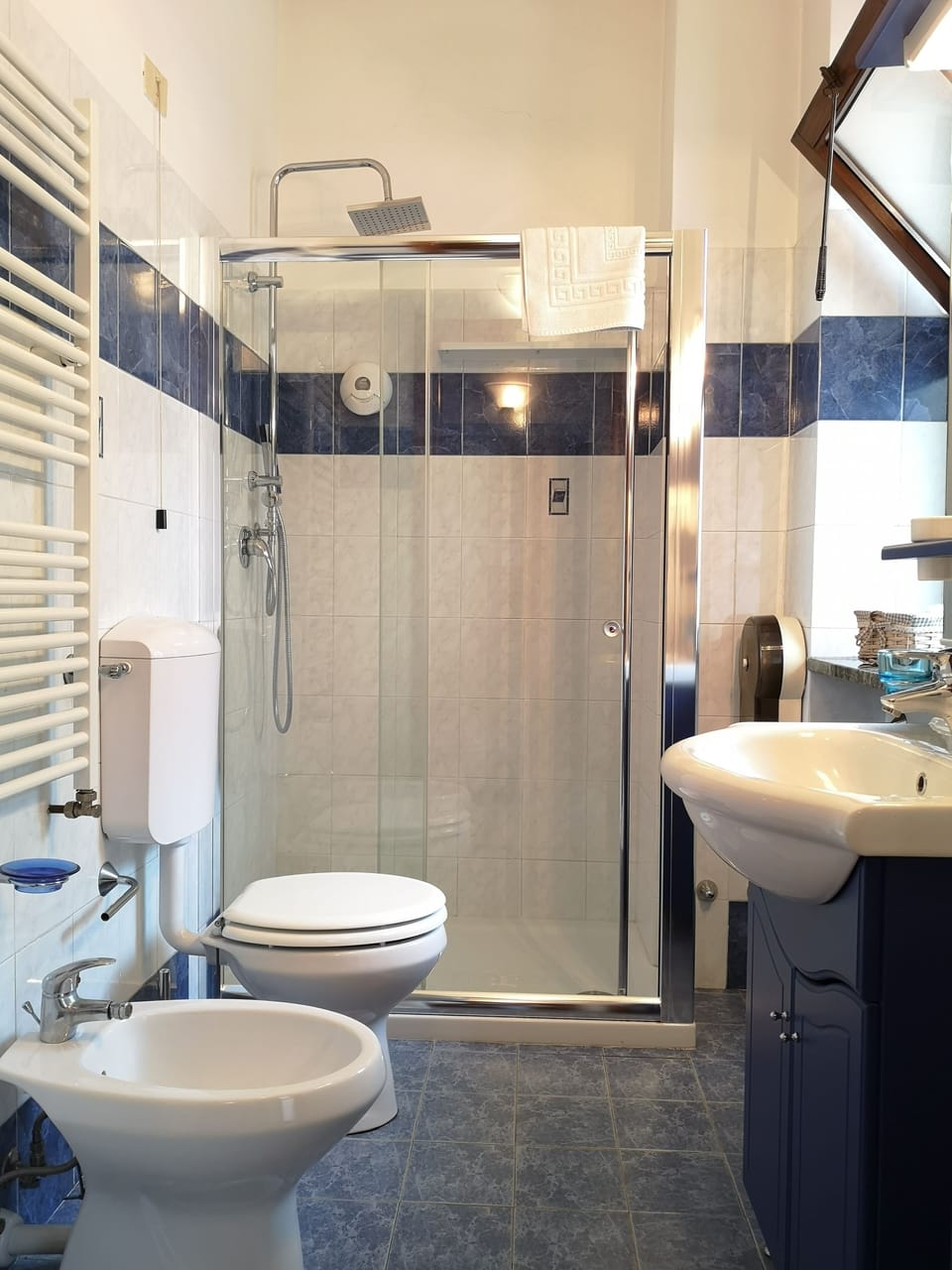 Double or Twin Room, 1 Queen Bed | Bathroom | Shower, rainfall showerhead, hair dryer, bidet
