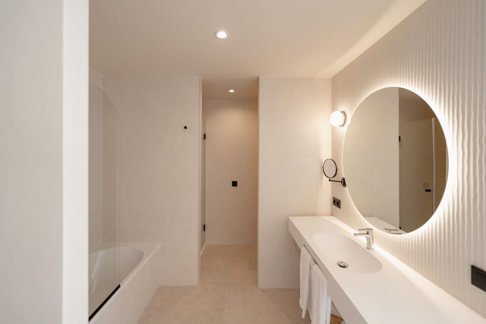Free toiletries, hair dryer, bidet, towels