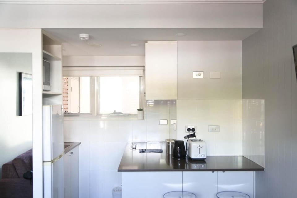 Fridge, microwave, electric kettle