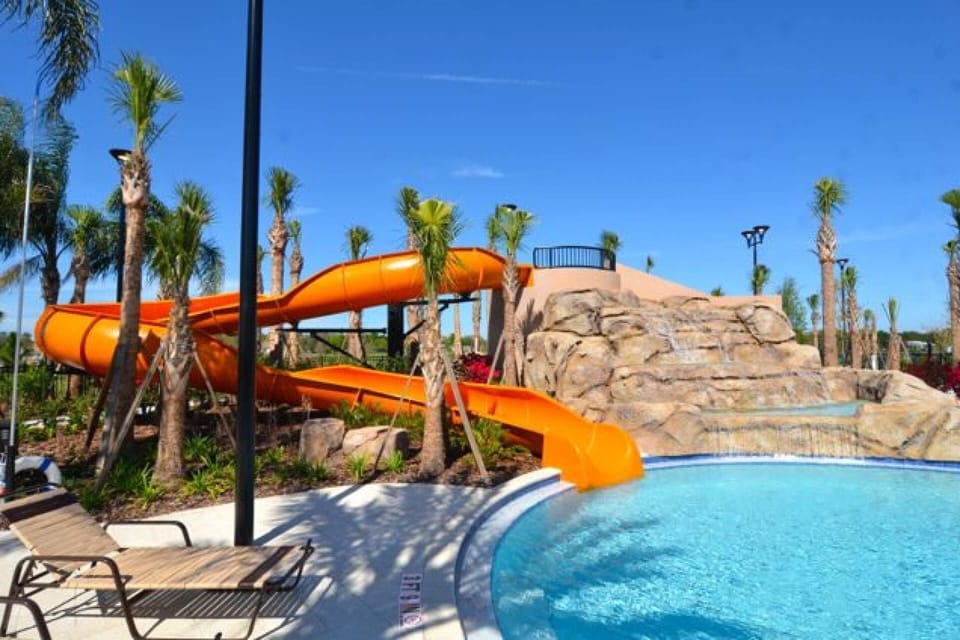 The Solterra Community Pool features a water slide that kids young and old love!