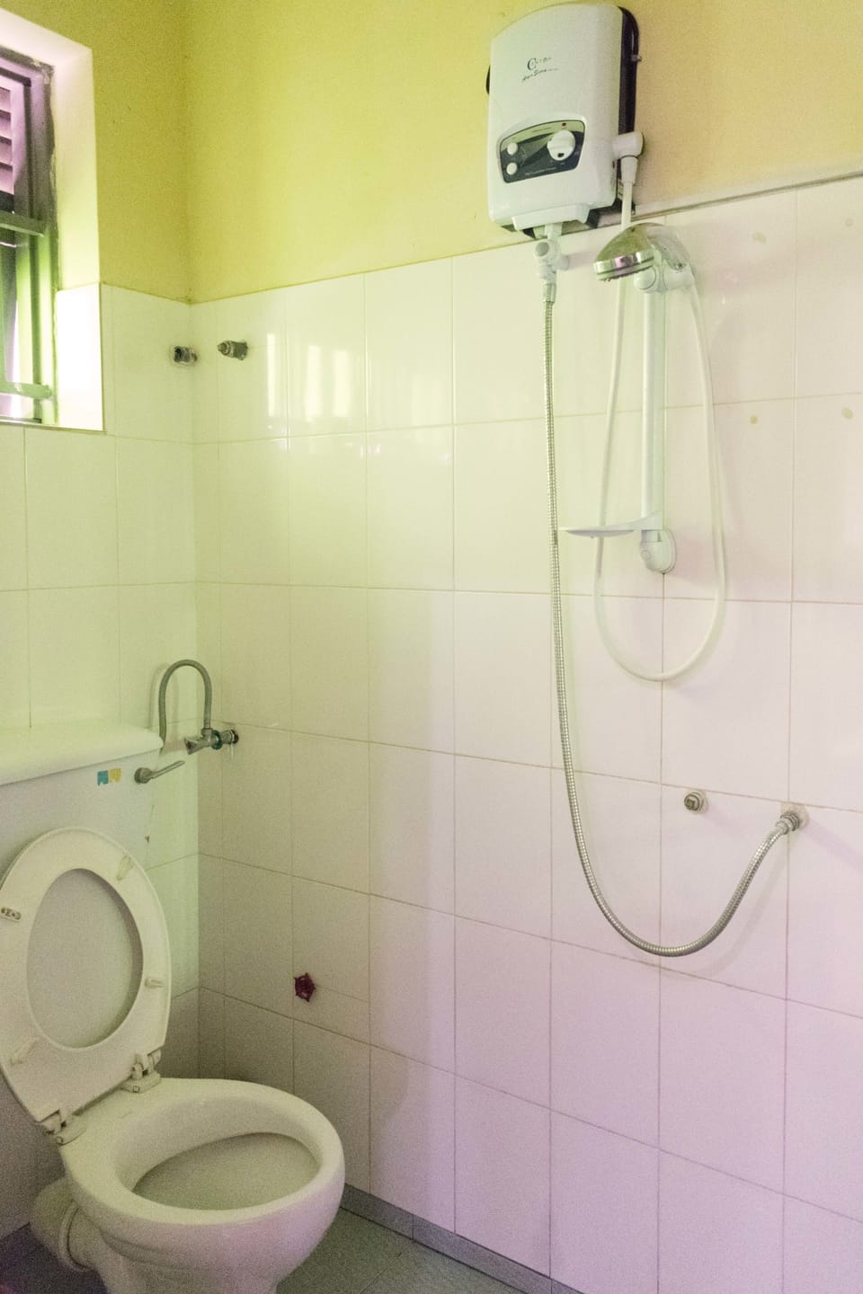 Shower, slippers, towels